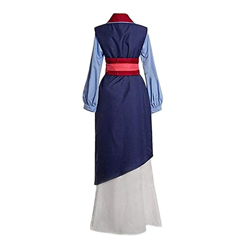 Хуа Косплей Мулан женская одежда Аниме представление одежда принцесса кино платье синий костюм для косплея кимоно платье JL19
