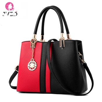 

JVZD Fashion Women's Bag, Stitched PU Leather Messenger Bag, Metal Ornaments, Shoulder Diagonal Handbag
