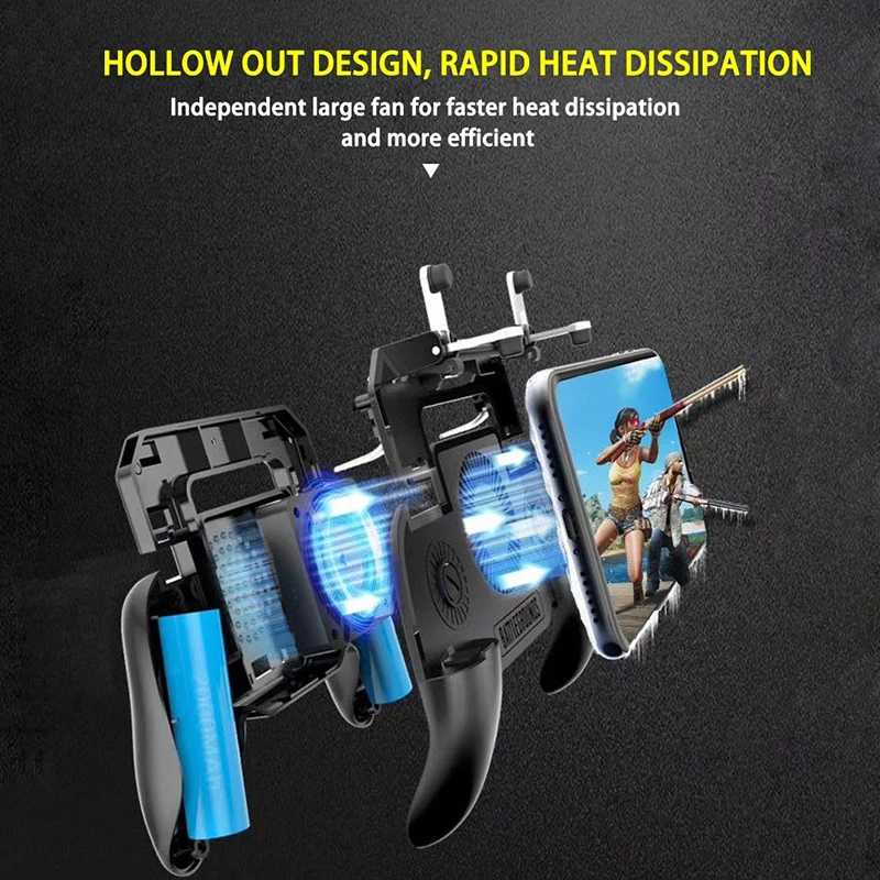 Mpow SR Gaming PUBG Controller Gamepad Mobile Trigger with 2000mAh Large Power Bank & Cooling Fan L1R1 Shooter Joystick Game Pad