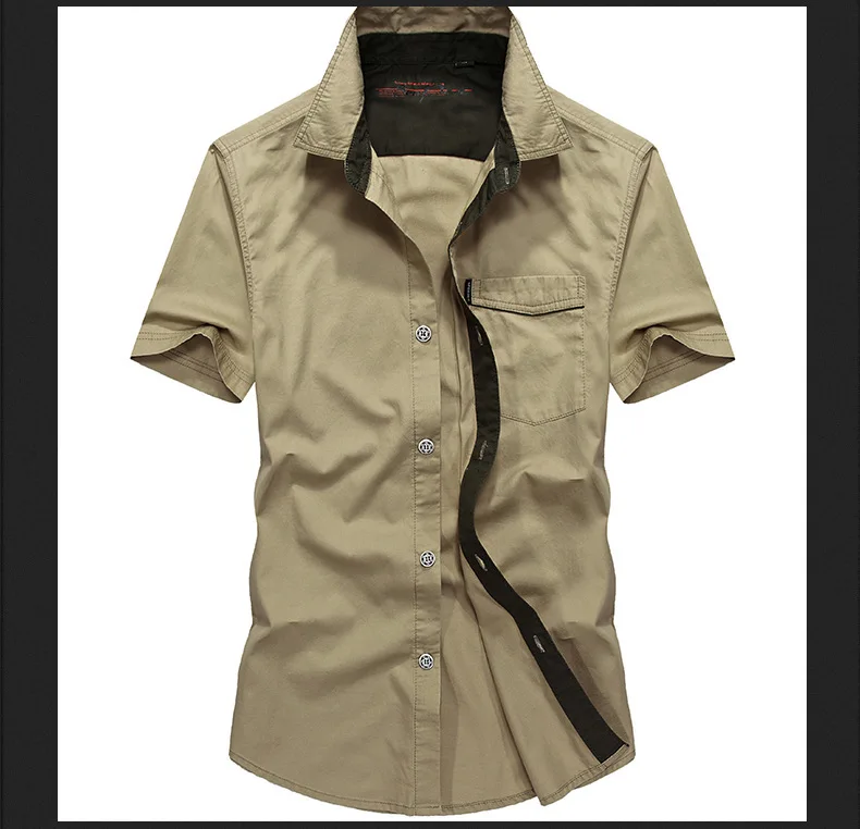 Для Мужчин's на лето и весну Открытый Отдых Восхождение короткий рукав одежда спортивные горные натуральный хлопок военный мужской рубашки-Карго