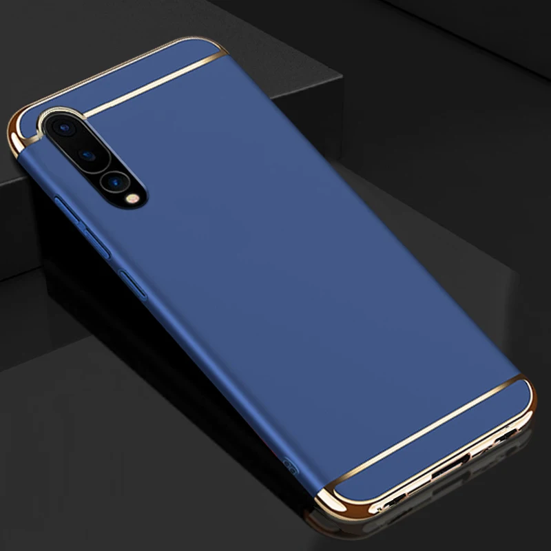 Xinwen Роскошный Жесткий Пластиковый чехол на заднюю панель телефона, чехол, чехол для huawei p20 pro p 20 plus p20pro черный синий аксессуары - Цвет: Navy Blue