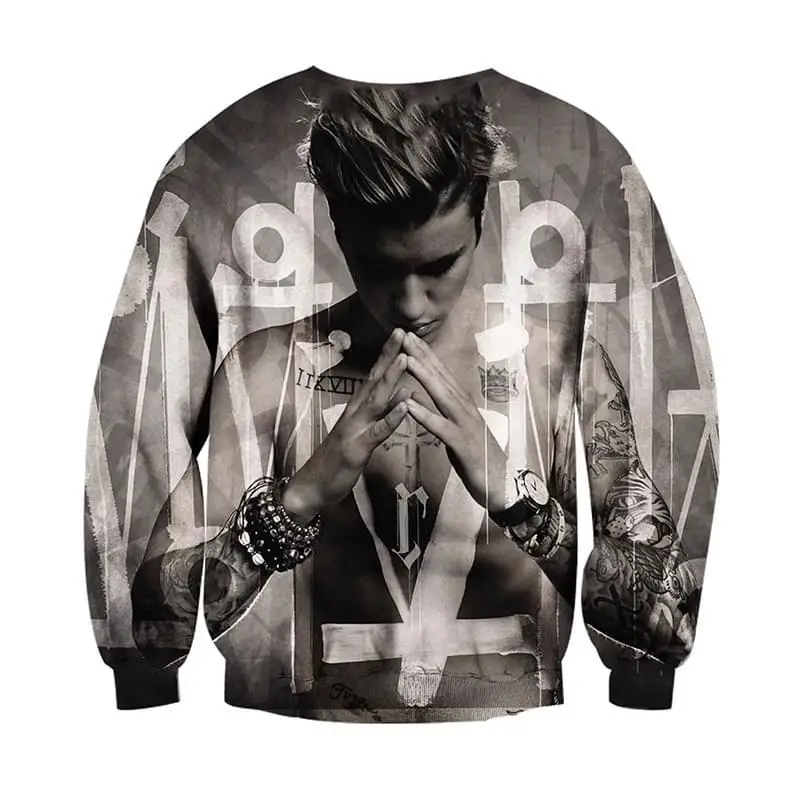 3D Print Justin Bieber Hoodies Sweatshirt Men Women Pullovers Autumn Winter Jumpers Christmas Gifts Men Tops Unisex Dropship