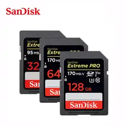 SanDisk Extreme Pro SD Card 16 GB 32G SDHC class 10 64G 128G 256G SDXC UHS-I 95 м/с Поддержка карт памяти V30 4 K для цифровых Камера