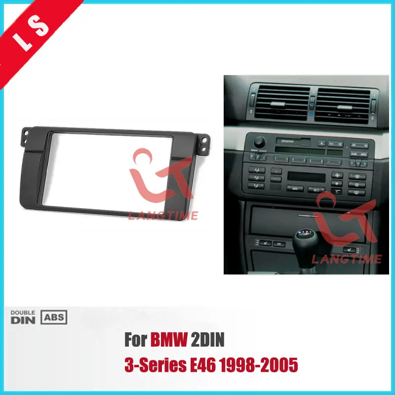 

Double 2 Din Car Fascia For BMW 3 Series E46 1998-2005 Radio Stereo Panel Dash Trim Kit Frame Surround Plate Bezel,2DIN