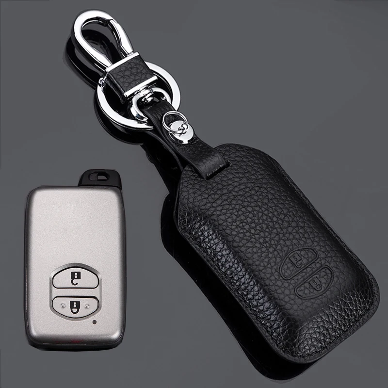 

Leather Car Key Case Cover holder For Toyota Land Cruiser Prado 150 Camry Prius Crown For Subaru 2013 2014 Foreste Outback XV