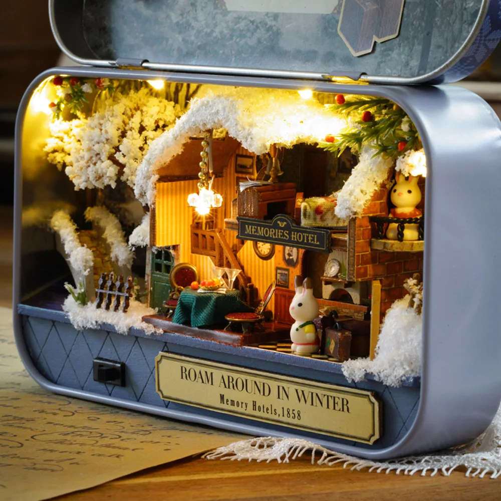 Handmade Furniture Doll House DIY miniature doll house 3D Wooden Dollhouse miniatures toys for Christmas children birthday gift