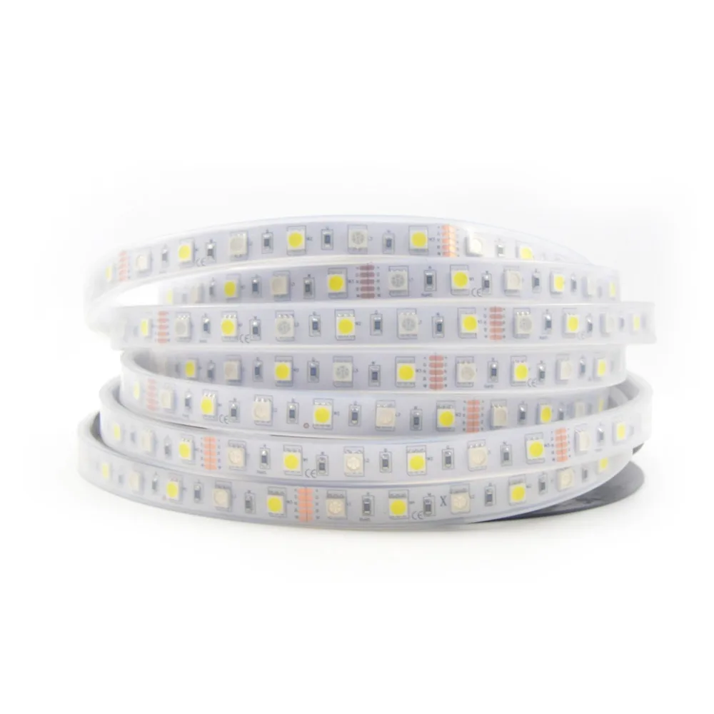 100 м 20X5 DC12V RGBW 5050 SMD светодиодные полосы света IP67 водонепроницаемый RGB + CW (RGB