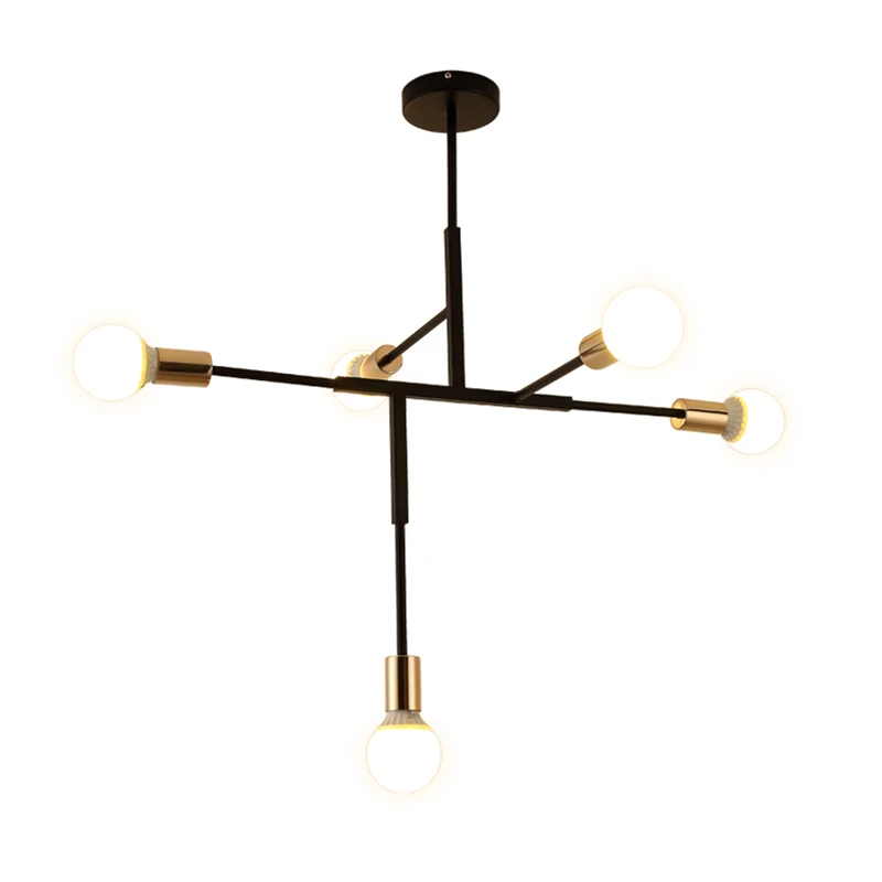 

Modern Simplicit Black/Gold Chandelier Lighting for Living Room Postmodern Lamparas Metal Body Hanging Lighting Lustre Led