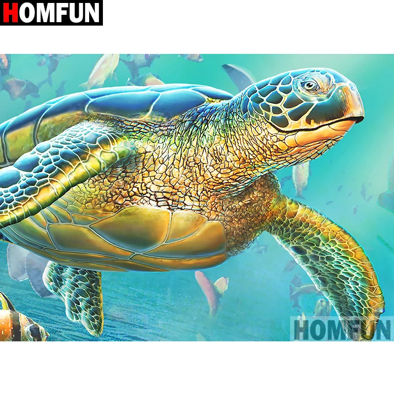 Алмазная 5D Вышивка HOMFUN Черепаха картина сделай сам с полными