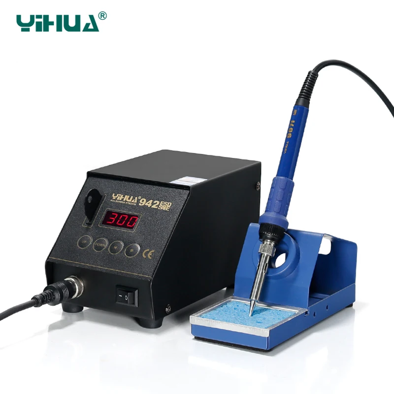 YIHUA942 Soldering Stations Lead Free Imported Heater ESD Digital Soldering Station Repair Card Iron Soldering Station 110/220V