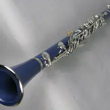 Самые красивые синие цветные посеребренные ключи кларнет, Bb 17 клавиш