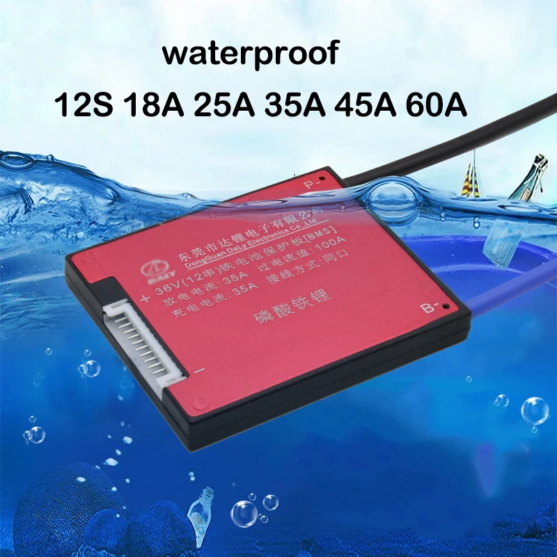 

e-bike 12S 36V lifepo4 LiFe Battery Protection Board 18A 25A 35A 45A 60A Lithium Iron Charge Balance Li-ion Pack Cell BMS 3.2V