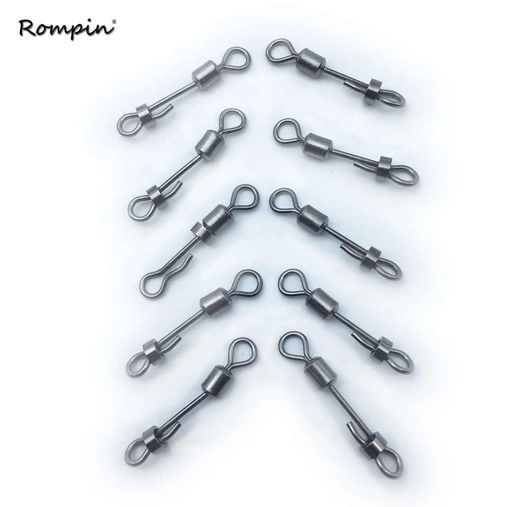 

Rompin 10pcs/bag 30mm Quick Change Lock Swivels Carp Fishing Tackle Accessories Terminal Detachable Connector