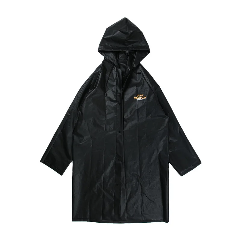 

Men's and Women's Long Raincoat Original Tide Brand Lettering Couple's Waterproof Thin Trench Jacket