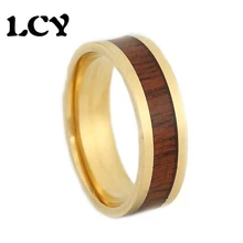 USA Size 6 To 12 Men Stainless Steel font b Rings b font 316L KOA Wood