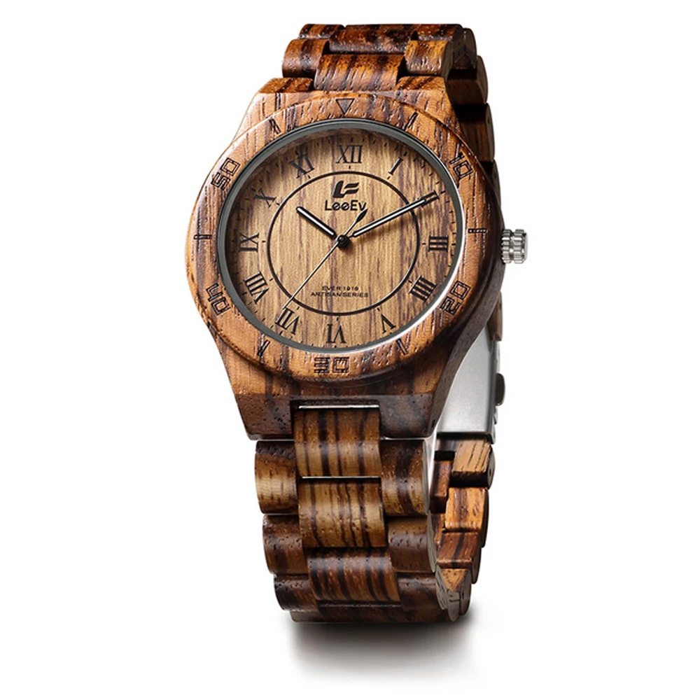 Luxury Wood Wrist Watch Unique Wood Watches Full Wooden Men's Watch Men