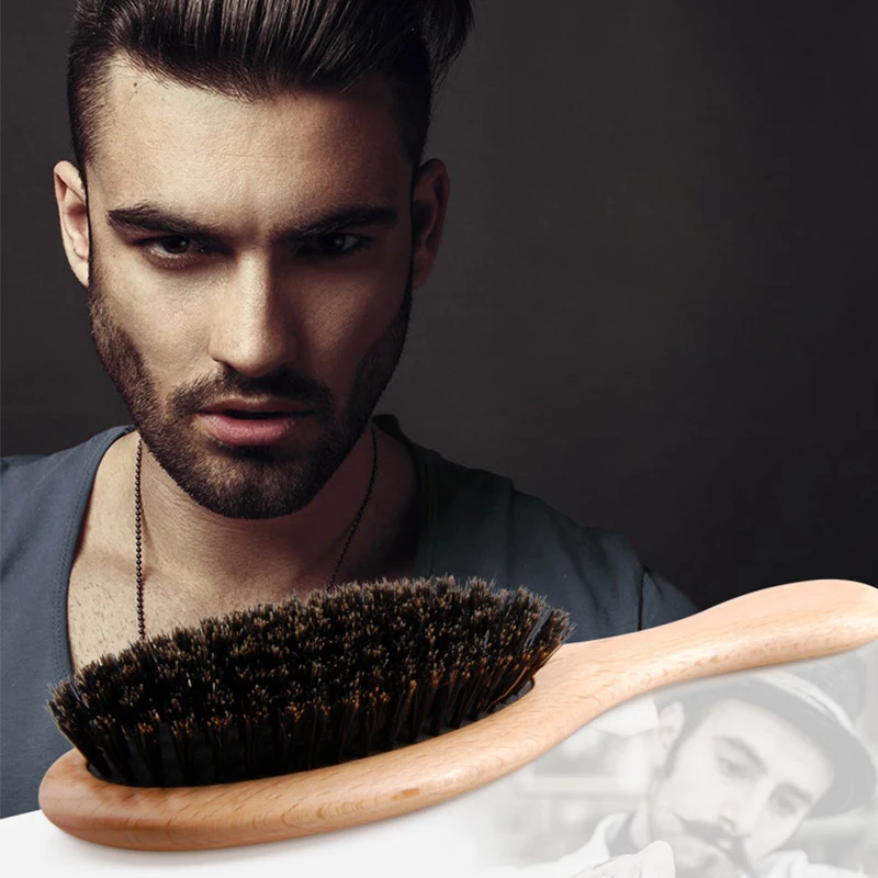 

CestoMen Boar Bristle Salon Beech Wood Oval Brush In Boar Bristle Hair Oil Comb Anti Static For Long Hair Detangle Brush Comb