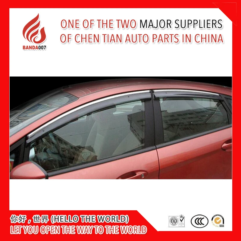 

4 Piece Injection molding trim vent shade rain sun wind deflector window visor for Fiesta 2009-2016