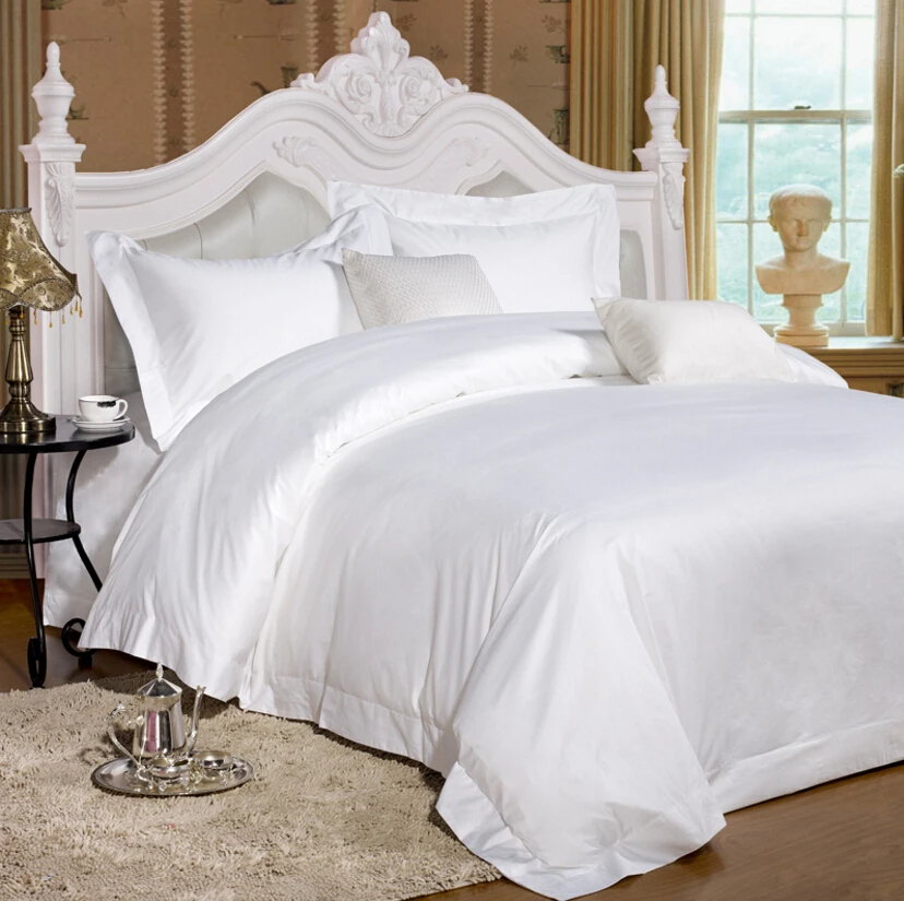 Newest White Bedding Sets 100 Cotton Hot Sales Duvet Cover/Flat Sheet