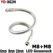 2pcs flexible holder lamp gooseneck LED M8 Dia 6/8/10/12mm led lamp universal Hose Metal serpentine tubes For DIY LED Desk lamp