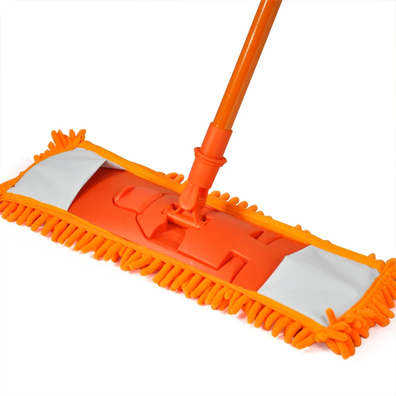 New Extendable Microfibre Mop Cleaner Sweeper Wet Dry - Orange