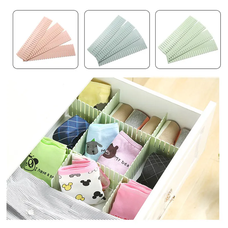 Adjustable Drawer Dividers Organiser Socks Make Up Diy Plastic