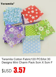 Teramila New Arrivals Colorful Design 7 PCS / Lot 9CMx50CM Sewing Material Cotton Jelly Rolls Strips Plain Fabric Patchwork