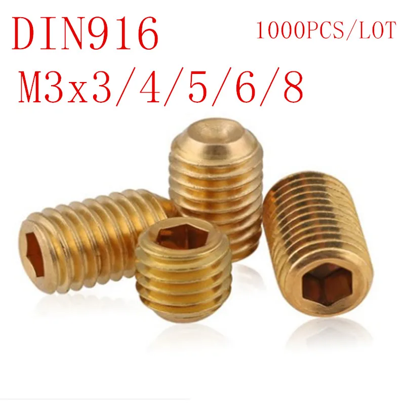 20pcs M2 brass slotted screws grubs headless screw grub slot socket