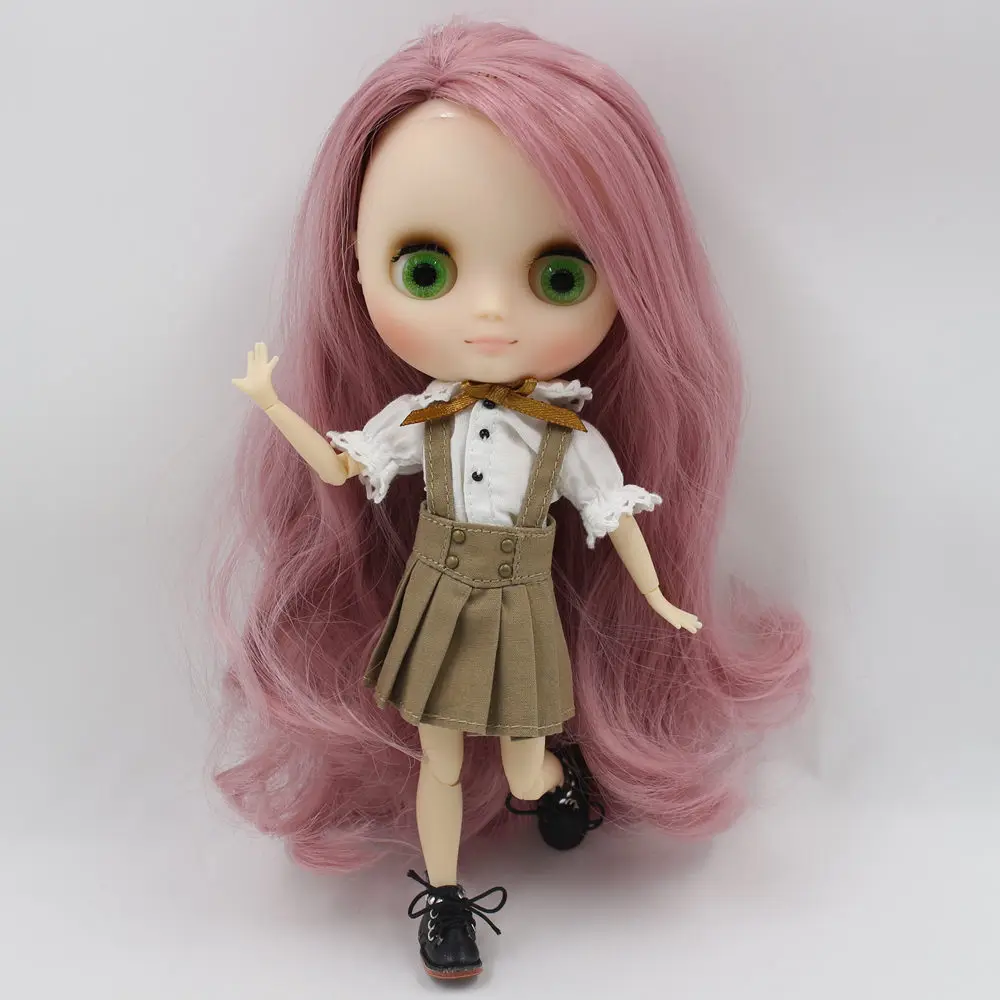Одежда для миди фабрики Blyth doll рубашка с пышными рукавами и юбка на бретельках