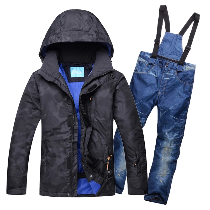 Winter Ski Suit Men Ski Jacket and Pant Outdoor Waterproof Breathable