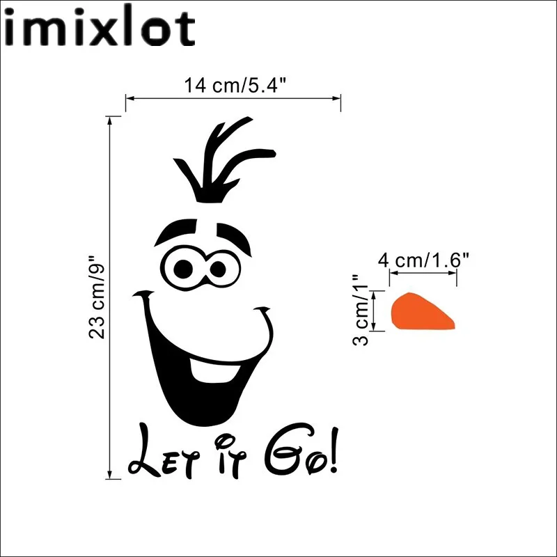 Imixlot 14X23 см ПВХ милый Олаф снеговик ванная комната туалет наклейки на стену комнаты декоративные виниловые обои для дома Переводные принадлежности