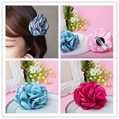 Заколка для волос сатин 30 шт./лот 2 75 дюйма|flower hair clip|hair clipsatin burned flower |