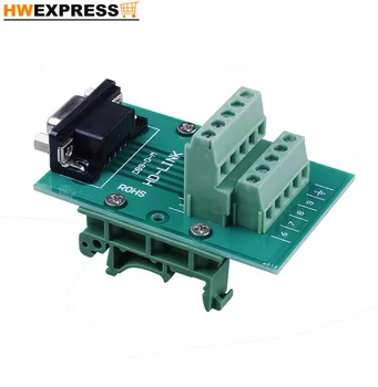

RS232 serial port DB9 free welding guide rail type relay adapter board terminal block 90 degree male head
