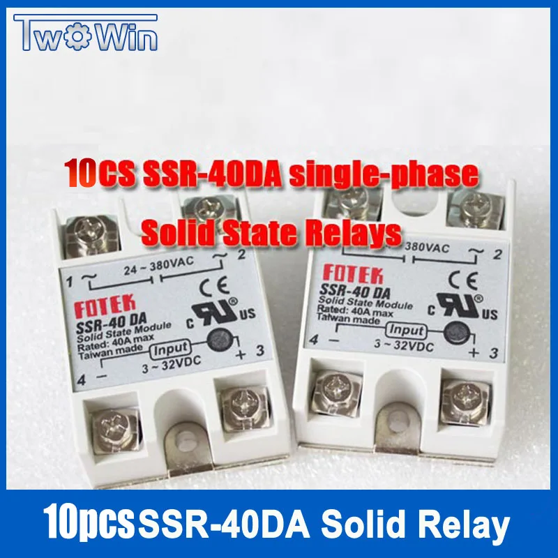 

10PCS FOTEK ssr 40a solid state relay single-phase solid state relay input 3-32V DC output 24-380V AC free shipping