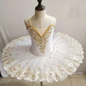 white Розовое/черное/синее/красное Лебединое нежное кружевное платье для взрослых, женское балетное платье-пачка для девочек, костюм для сцены со стразами - Цвет: white