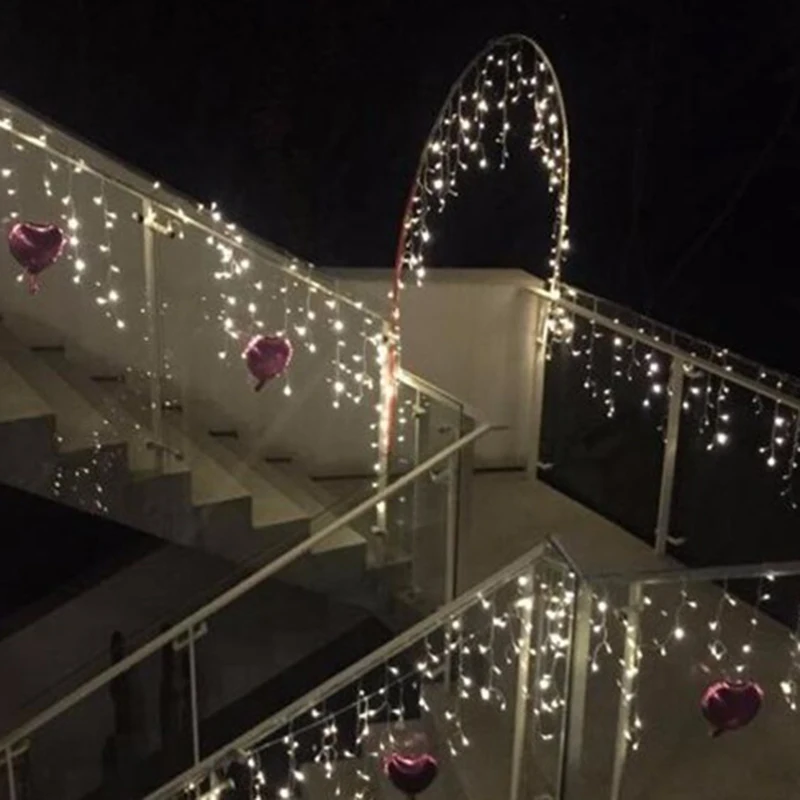 

4M led icicle led curtain string lights Christmas Xmas led fairy light string garland for new year wedding party decoration