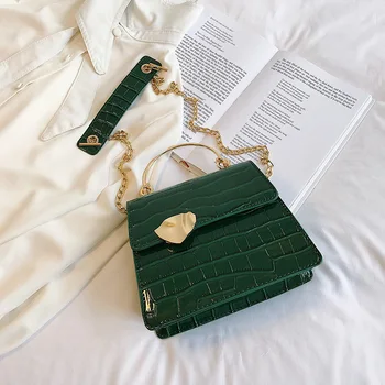 

Elegant Female Metal Ring Tote bag 2019 Summer New High Quality PU Leather Women's Designer Handbag Chain Shoulder Messenger Bag