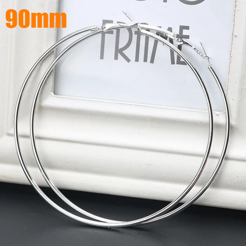 

100mm Super Sexy Oversized Gold/Silver Color Big Circle Hoop Earrings Bijoux Geometric Earrings For Women Punk Statement Earring