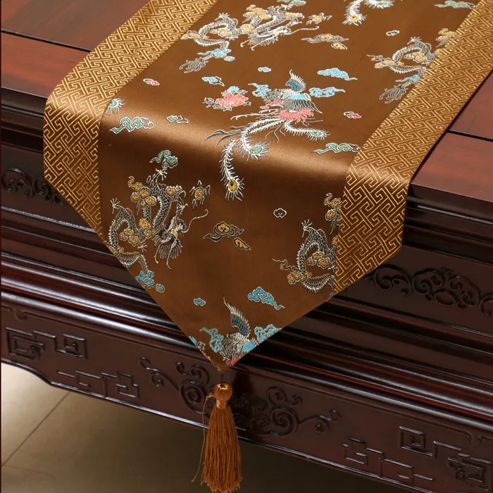 CHIC&TNK Rose Chinese Style Satins Runner Tablecloth Bed Tea Flag Decoration,016,33x150cm CHIC&TNK Rose Chinese Style Satins Runner Tablecloth Bed Tea Flag Decoration,016,33x150cm