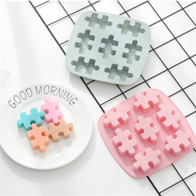 

17.7x18.1x2.1cm Creative Ice Plaid Mold Handmade Chocolate Silicone Mold Baking Puzzle Making Biscuit Tools moule silicone savon