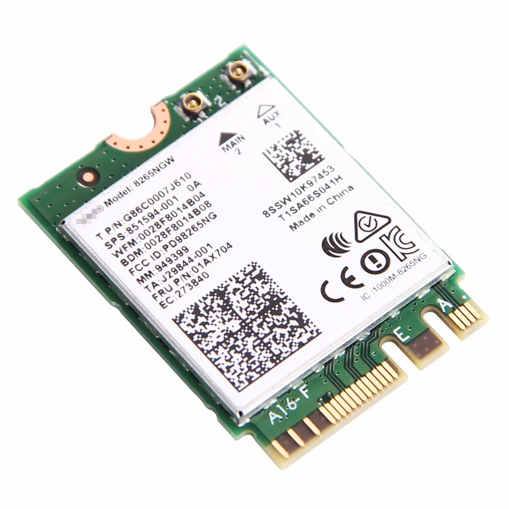 8265NGW AC двухдиапазонный Intel беспроводной-AC 8265 NGFF 867 Мбит/с wifi MU-MIMO 802.11ac Wi-Fi+ Bluetooth 4,2 карта для Windows 7/8/10