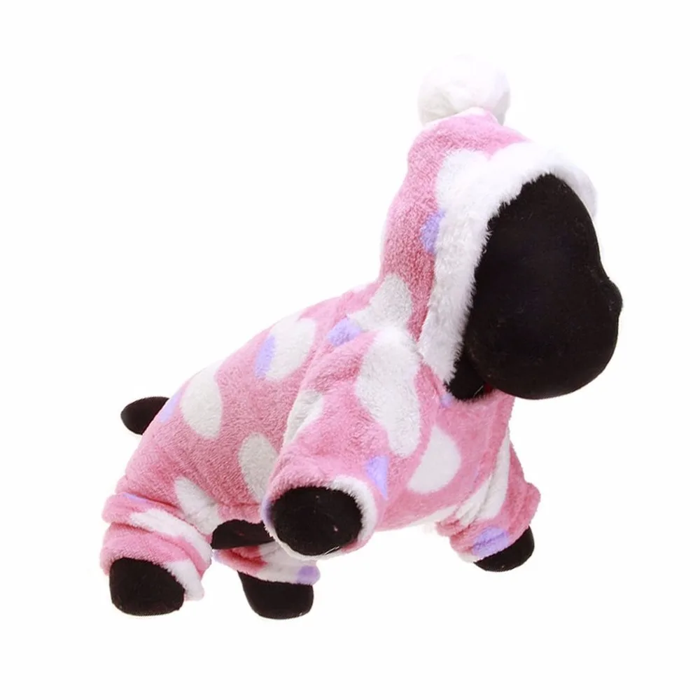 Lovable Dogs Hooded Sweatshirt Pink Heart Printing Cotton Pets Puppy Coat Animals Clothes For Teddy Chihuahua | Дом и сад
