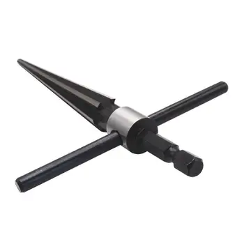 

3-13mm Bridge Pin Hole Hand Held Reamer T Handle Tapered 6 Fluted Chamf Reaming Woodworker Cutting Tool Core Drill Bit