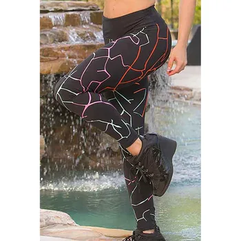 

Printing Fitness Digital Printing Leggings 2018 Fashion Color Lines Pattern Women Sportswear Slim Legging