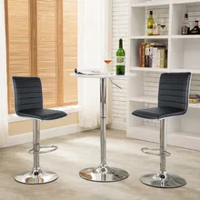 2 шт. из искусственной кожи, Регулируемые вращающиеся барные стулья, современный гидравлический стул, барный стул, кухонный кофейный стул, 2 цвета, HWC