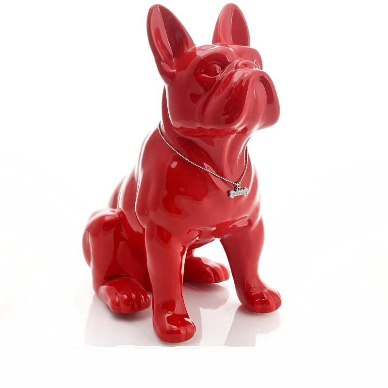 Ceramic French Bulldog dog statue home decor crafts room decoration