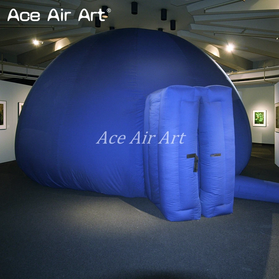 4 m diameter blue cover round kid's Inflatable Projection planetarium immersive dome for Natural science education