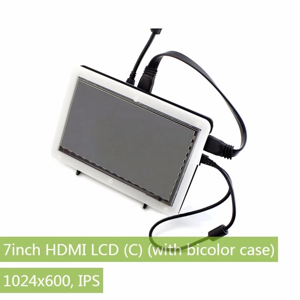 

Parts 7inch HDMI LCD Rev2.1,with bicolor case,1024*600 Capacitive Touch Screen ,for Raspberry Pi B 2/3 & Banana Pi,Windows 10/8.