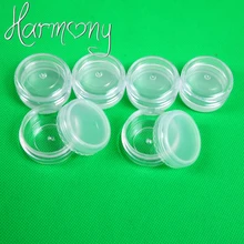 1000 шт прозрачные маленькие круглые баночки для сливок банки горшок контейнер пустой пластиковый пробный контейнер для микро бусин нано кольцо