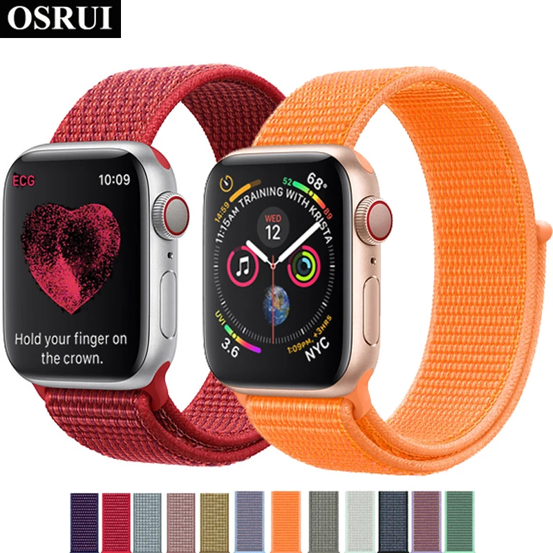 OSRUI спортивные петли для apple Aple часы ремешок 42 мм 38 iwatch 44 40 Корреа 4 3 pulseira нейлон